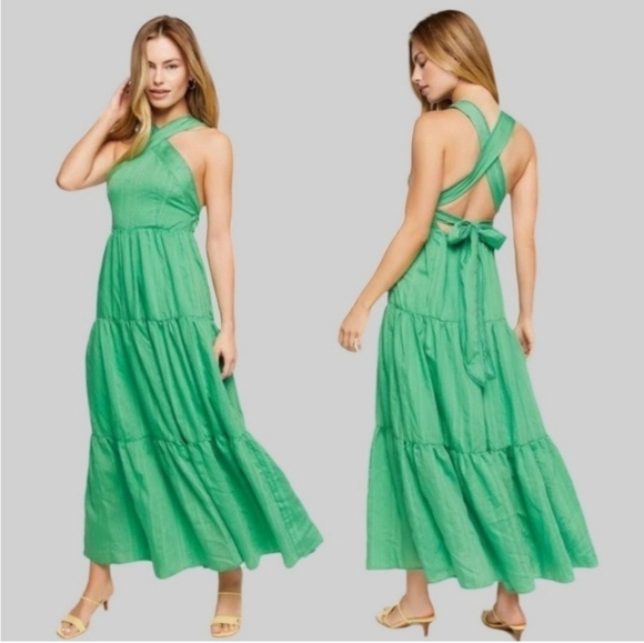 Forever 21 Dresses & Skirts - Green forever21 Halter Maxi Dress Size L